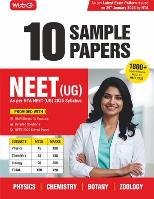 MTG NEET 10 Sample Papers as per NMC UG 2025 Syllabus|Mock Test Papers with OMR Sheet|1800 Highly Probable MCQs(Paperback, MTG Editorial Board)