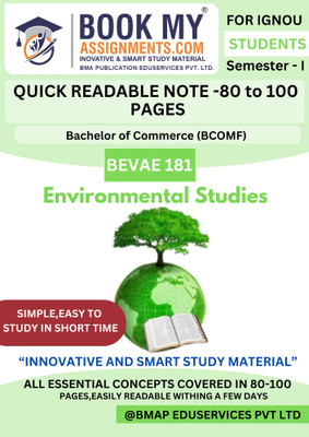 IGNOU BEVAE 181 Environmental Studies Book for Term-End Exam | Bachelor Programme | 130 to 150 Pages | Quick Read Notes with Most Important Questions | Printed on 80GSM White Paper (Hindi Edition)(Paperback, BMA Publication)