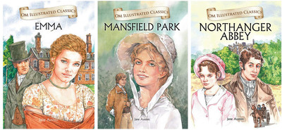 OM ILLUSTRATED CLASSIC: COLLECTION OF JANE AUSTEN (SET OF 3) (EMMA, MANSFIELD PARK, NORTHANGER ABBEY(Hardcover, Jane Austen)