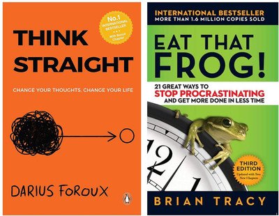 Eat That Frog!: 21 Great Ways to Stop Procrastinating and Get More Done in Less Time & Think Straight: Change your thoughts, Change your life (2 Book Combo)(Paperback, JMD BOOKS)