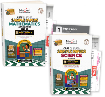 Educart CBSE Sample Paper Class 10 2025-26 - Science & Mathematics Standard (Introducing exclusive step-by-step new practice concept on 2026 pattern) Set of 2 Books(Paperback, Prashant Kirad, Mansi Sharma, Educart)