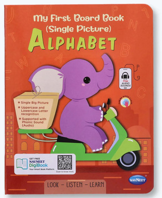 Navneet My First Board Book (Single Picture) Alphabet - Bestselling Picture board books for Babies & Toddlers: Large Picture Board Book with Audio Letter Sounds and ABC song(Hardcover, PANEL OF AUTHORS) Navneet My First Board Book (Single Picture) Alphabet - Bestselling Picture board books for Babies & Toddlers: Large Picture Board Book with Audio Letter Sounds and ABC song(Hardcover, PANEL OF AUTHORS)