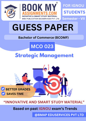 IGNOU BCOMF MCO 023 Strategic Management Book – Compact 50-60 Page Exam-Oriented Guide on 80 GSM White Paper Featuring Key Questions and High-Yield Study Content (Hindi Edition)(Paperback, BMA Publication)