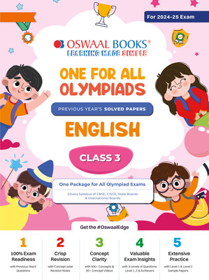 One for All Olympiads Previous Year Solved Papers_class 3_english_for 2024-2025 Exam(English, Paperback, Jain P.)