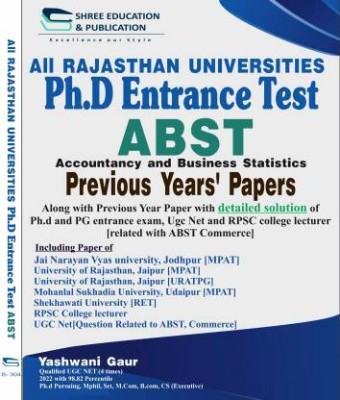 All Rajasthan State Universities ABST P.HD Entrance Exam Previous Year Paper with Detailed Solution Book | Objective Questions of Commerce(Solid, Yashwani Gour)