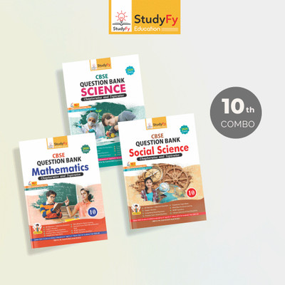 StudyFy CBSE Question Bank Class 10 Science, Social Science & Mathematics (Set of 3 Books) (For 2024 Board Exams)(Paperback, StudyFy Editorial Board)