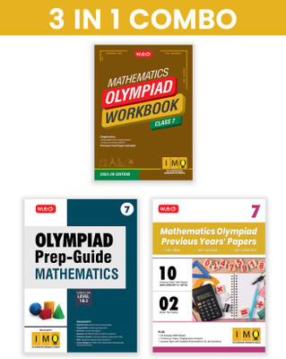 MTG Class-7 International Mathematics Olympiad (IMO) Workbook, Prep-Guide & Previous Years Papers (PYQs) with Mock Test Paper (Set of 3 Books) - SOF Olympiad Books For 2025-26 Exam(Paperback, MTG Editorial Board)