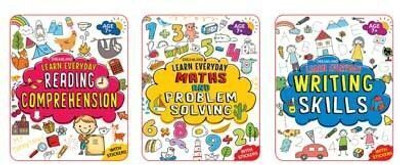 Learn Everyday 3 Books Pack for Children Age 7+  - Reading Comprehension, Maths, Writing Skills | Fun Educational Practice with Colourful Illustrations(English, Paperback, Dreamland Publications)