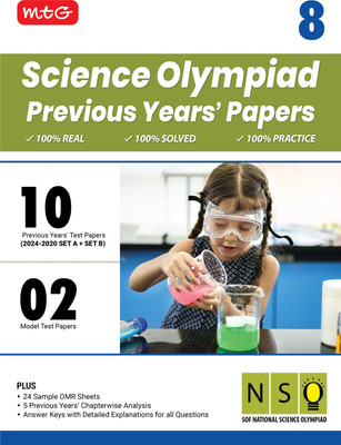 MTG Class-8 NSO Olympiad 10 Previous Years Papers Science (2024-2020 Set A & B) - Model Test Papers with 24 Sample OMR Sheets & Chapterwise Analysis | PYQs For SOF Olympiad 2025-26 Exam(Paperback, MTG Editorial Board)