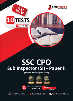 SSC CPO (SI) Paper II (Recruitment of Sub-Inspector) Exam  - 2024 (English Edition) - 10 Full Length Mock Tests (2000 Solved Questions) with Free Access to Online Tests(English, Paperback, EduGorilla Prep Experts)