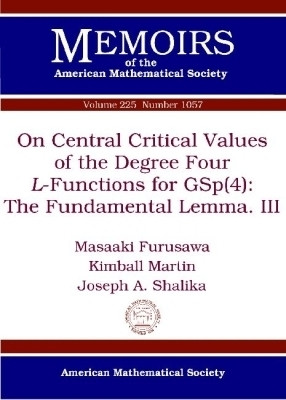 On Central Critical Values of the Degree Four L-Functions for GSp(4)(English, Paperback, Furusawa Masaaki)