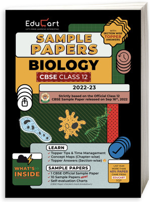 Educart CBSE Class 12 BIOLOGY Sample Paper 2022 (with Exclusive Topper Answers and Marks breakdown for 2022-23 Board Exams)(English, Paperback, Educart)