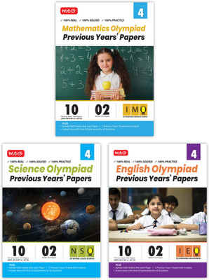 MTG IMO-NSO-IEO Class-4 Olympiad Previous Years Papers (2023-2019 Set A & B) Mathematics, Science & English (Set of 3 Books) | Mock Test Papers with Sample OMR Sheet For 2024-25 Exam(Paperback, MTG Editorial Board)
