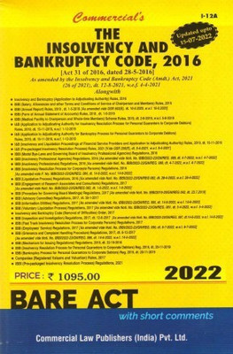 The Insolvency And Bankruptcy Code, 2016 - 2022/Edition(Paperback, Bare Act)