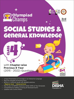 Olympiad Champs Social Studies & General Knowledge Class 4 with Chapter-wise Previous 8 Year (2015 - 2022) Questions 3rd Edition | Complete Prep Guide with Theory, PYQs, Past & Practice Exercise |(Paperback, Disha Experts)