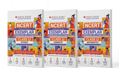 Oswaal Ncert Exemplar (Problems - Solutions) Class 12 Physics, Chemistry and Mathematics (Set of 3 Books) for 2024 Board Exam(English, Paperback, Jain P.)