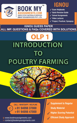 IGNOU OLP 1 Introduction to Poultry Farming | Guess Paper| Important Question Answer Certificate in Poultry Farming (CPF)  - Best IGNOU exam preparation book(Paperback, BMA Publication)