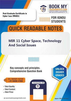 IGNOU MIR 11 Cyber Space, Technology and Social Issues Quick Readable Notes for Success - Utilizing High-Quality 80 GSM A4 Paper for Sharp Prints, Essential for Student Learning - English Edition - Best IGNOU exam preparation book(Paperback, BMA Publication) IGNOU MIR 11 Cyber Space, Technology and Social Issues Quick Readable Notes for Success - Utilizing High-Quality 80 GSM A4 Paper for Sharp Prints, Essential for Student Learning - English Edition - Best IGNOU exam preparation book(Paperback, BMA Publication)