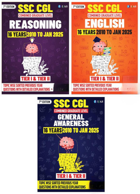 SSC CGL Book 2025  - SSC CGL Reasoning Book , SSC CGL English Book & SSC CGL General Awareness Book (Set of 3 Books) | 16 Years SSC CGL Previous Year Solved Papers (2010 to Jan 2025) | Tier 1 & Tier 2 Chapter Wise & Topic Wise SSC CGL PYQ with Detailed Solutions | Best SSC CGL Exam Preparation Books