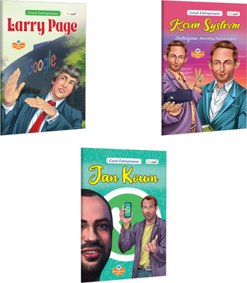 Jan Koum, Larry Page and Kevin Systrom (Great Entrepreneurs) :- Kids Story book, Early learning bedtime stories, Fun books for young readers age 6-10 | Pack of 3 Books(Paperback, GOWOO)