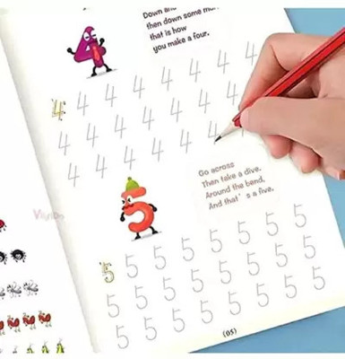 4 PCS Magic Practice Copybook For Kids English Reusable Magical Copybook Kids Tracing Book For Handwriting Magical Letter Writing Book Set (Spiral, SANK BOOK)(Hardcover, CHIAN)