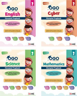 Full Marks OGO Olympiad Books for Class 2 | Combo of 4 Books (Math, Science, English, & Cyber) - Engaging Guides with Practice Papers, Interactive Exercises & Concept Videos for 2024-25(Paperback, Full Marks)