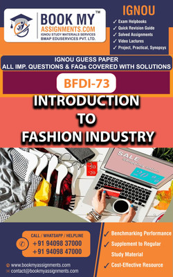 IGNOU BFDI 073 Introduction to Fashion IndustryGUESS PAPER Study Material For IGNOU Students Latest Edition(Paperback, BMA Publication)