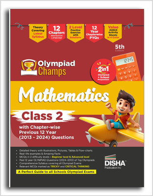 Olympiad Champs Mathematics Class 2 with Chapter-wise Previous 12 Year (2013 - 2024) Questions 5th Edition | Complete Prep Guide with Theory, PYQs, Past & Practice Exercise |(Paperback, Disha Experts)