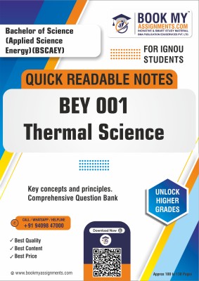 IGNOU BEY 001 Thermal Science Quick Readable Notes for Success - Utilizing High-Quality 80 GSM A4 Paper for Sharp Prints, Essential for Student Learning - English Edition(Paperback, BMA Publication)