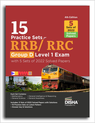 15 Practice Sets for RRB Group D Level 1 Exam with 5 Sets of 2022 Solved Papers 4th Edition | Railway Recruitment Board(Paperback, Disha Experts)