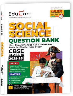 Educart CBSE Question Bank Class 10 Social Science 2025-26 on new Syllabus 2026 (Introducing Unit Test Worksheets)(Paperback, Digraj Singh Rajput, Educart)