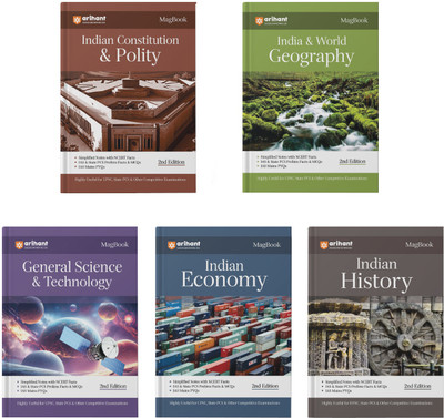 (Old Edition) Arihant Magbook Indian History,India & World Geography,Indian Constitution & Polity,General Science & Technology,Indian Economics for UPSC Civil Services IAS Prelims/State PCS & other Competitive Exam|IAS�Mains�PYQs( Sets of 5 Books)(Paperback, Manohar Pandey)