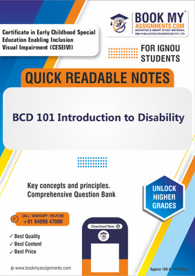 IGNOU BCD 101 Introduction to Disability Study Guide (Quick Readable Notes) with High-Quality 80 GSM A4 Paper - Ensuring Clear Prints for Enhanced Learning and Effective Study Sessions for IGNOU Students - English Edition(Paperback, BMA Publication) IGNOU BCD 101 Introduction to Disability Study Guide (Quick Readable Notes) with High-Quality 80 GSM A4 Paper - Ensuring Clear Prints for Enhanced Learning and Effective Study Sessions for IGNOU Students - English Edition(Paperback, BMA Publication)
