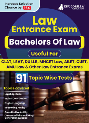 Law Entrance Exam  - 2024 - Solved 91 Topic-wise Tests For Various National and State Universities/Institutes - CLAT, LSAT, DU LLB, MHCET Law, AMU Law with Free Access to Online Tests(English, Paperback, Edugorilla Prep Experts)