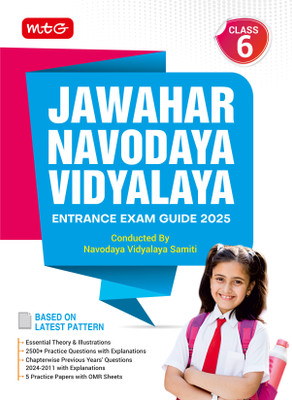 MTG Jawahar Navodaya Vidyalaya (JNV) Class 6 Guide Book with Chapterwise Previous Years Solved Question Papers For Entrance Exam 2025 (English Medium)(Paperback, MTG Editorial Board)