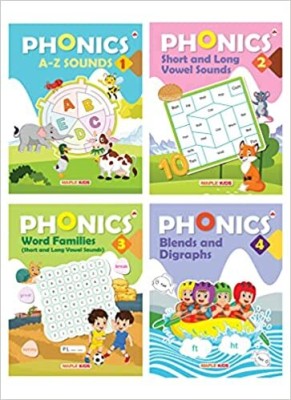 Phonics Reader (Set of 4 Books) - Alphabet Sounds, Short and Long Vowel Sounds, Word Families, Blends and Digraphs(Paperback, Maple Press)