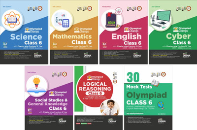 Olympiad Champs Science, Mathematics, English, Cyber & GK Class 6 with 30 Mock Tests (set of 6 books) 3rd Edition(Paperback, Disha Experts)