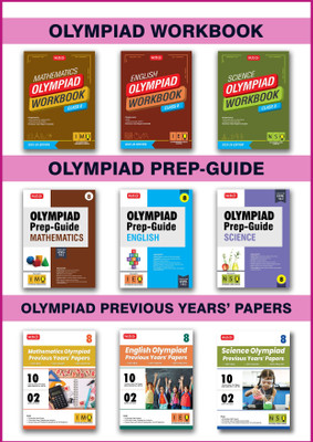 MTG Class-8 Mathematics, Science & English (IMO-NSO-IEO) Olympiad Workbook, Prep-Guide & Previous Years Papers (PYQs) - SOF Olympiad Books For 2025-26 Exam (Set of 9 Books)(Paperback, MTG Editorial Board)