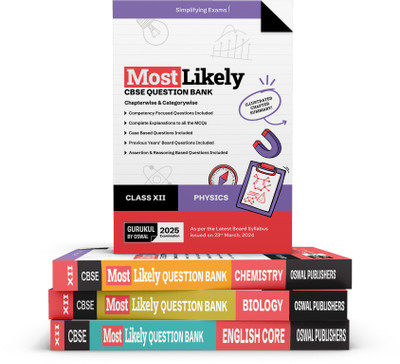 Gurukul by Oswal Most Likely CBSE Question Bank Class 12 Bundles (Set of 4) : Physics, Chemistry, Biology & English for Exam 2025(Product Bundle, Oswal Publishers)