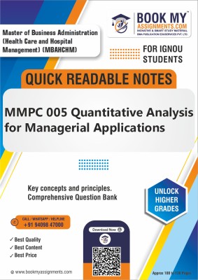 IGNOU MMPC 005 Quantitative Analysis for Managerial Applications Study Guide (Quick Readable Notes) with High-Quality 80 GSM A4 Paper - Ensuring Clear Prints for Enhanced Learning and Effective Study Sessions for IGNOU Students - English Edition(Paperback, BMA Publication)