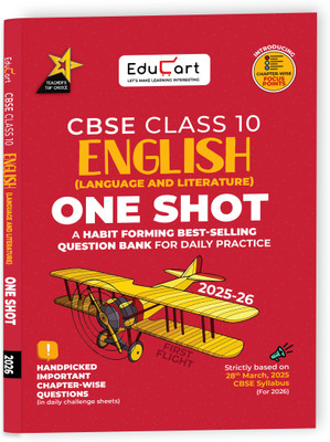Educart One-shot English Language and Literature CBSE Class 10 Question Bank 2025-26 on new Syllabus 2026 (Strictly for Boards Exam)(Paperback, Educart)