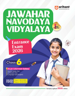 Arihant Jawahar Navodaya Vidyalaya Study Guide Class 6 Entrance Exam 2026 | Includes Mental Ability, Arithmetic and Language Test | Based on Latest Exam Syllabus and Solved Papers (2025) | JNV Preparation Book | English Medium(Paperback, Experts Compilation)