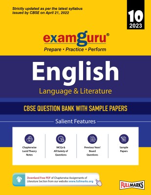 Examguru CBSE Class 10 English Language & Literature Chapterwise & Topicwise Question Bank Book for 2022-23 Exam (Includes MCQs, Previous Year Board Questions)(Paperback, Team of Experienced Authors)