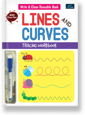 Write and Clean Reusable Book - Line and Curve Tracing Workbook For Kids(Paperback, BOOKFORD PUBLICATIONS PVT. LTD.)