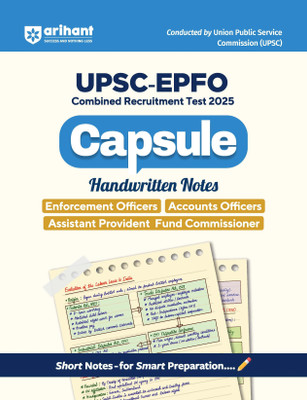 Arihant UPSC EPFO Capsule Handwritten Notes 2025 | Enforcement Officer, Accounts Officer, Assistant Provident Fund Commissioner | Short Notes for Smart Preparation | Latest Syllabus and Quick Revision Guide | English Medium(Paperback, Arihant Expert Team)