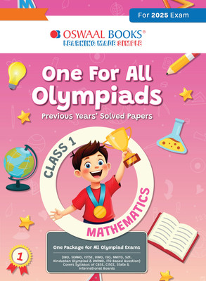 One for All Olympiads Previous Years' Solved Papers Class 1 Maths For 2025 Exam(Paperback, Oswaal Editorial Board)