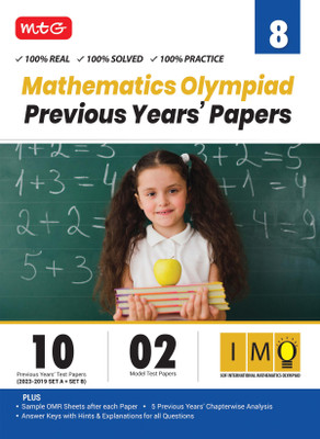 MTG IMO Class-8 Olympiad 10 Previous Years Papers (2023-2019 Set A & B) Mathematics with Mock Test Papers - Sample OMR Sheet with Chapterwise Analysis | SOF Olympiad Books For 2024-25 Exam(English, Paperback, MTG Editorial Board)