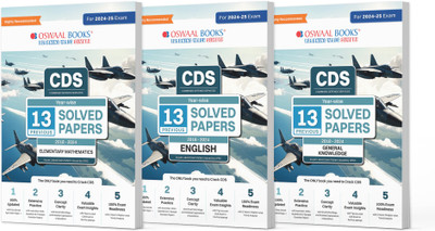 Oswaal CDS (Combined Defence Services) 13 Solved Papers Year-Wise (2018-2024) | Elementary Mathematics, English & General Knowledge (Set Of 3 Books) | For 2024-25 Exam(Product Bundle, Oswaal Editorial Board)