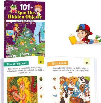 101+ Spot the Hidden Objects Activity Book for Kids : Spot and Learn with Pictures, Fun Activity Books For Children, Early learning book(Paperback, GOWOO)