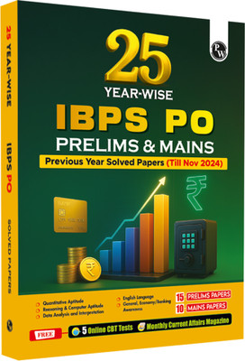 Pw 25 Ibps Po Yearwise Prelims & Mains Previous Years Solved Papers (2(English, Hardcover, unknown)